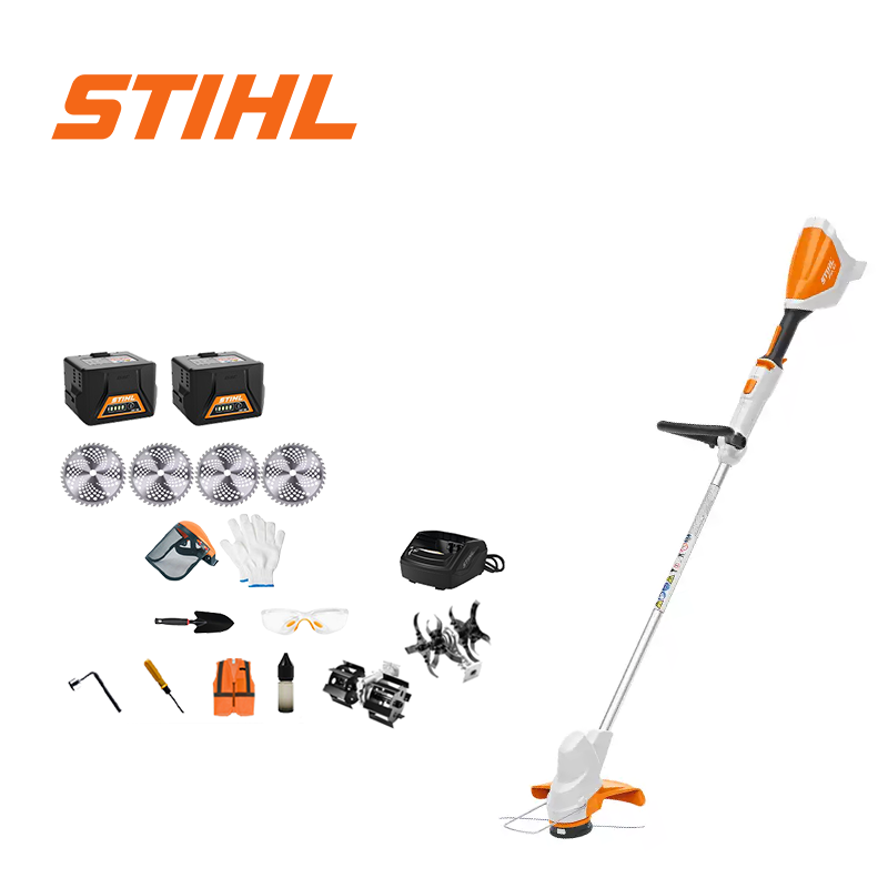 (Duración de la batería: 18 horas) Cortadora de césped sin escobillas de 8000 W * 1 + batería de 48 V 8,0 Ah * 2 + cargador * 1 + hojas de sierra circular * 4 + arado * 1 + pala * 1 + guantes * 1 + gafas protectoras * 1 + casco * 1 + destornillador protector * 1 + aceite protector * 1 + destornillador angular * 1 + aceite lubricante * 1 + caja de herramientas * 1